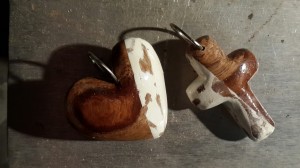 N30 PENDANTS Wood & White Paint - Heart or Cross   